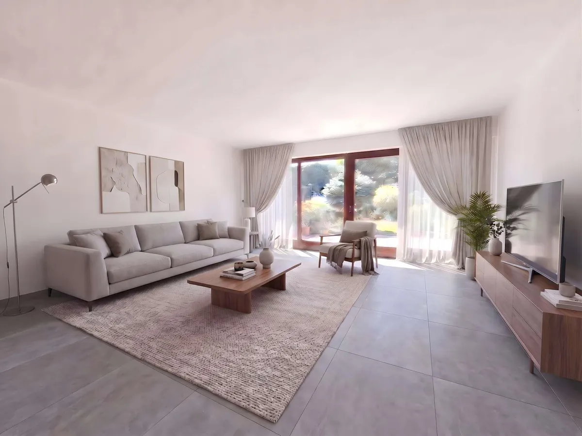 Wohnzimmer nach digitalem Home-Staging